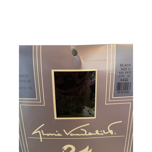 Vintage NWT Gloria Vanderbilt day sheer pantyhose black size D NEW‎ VTG - Picture 6 of 8